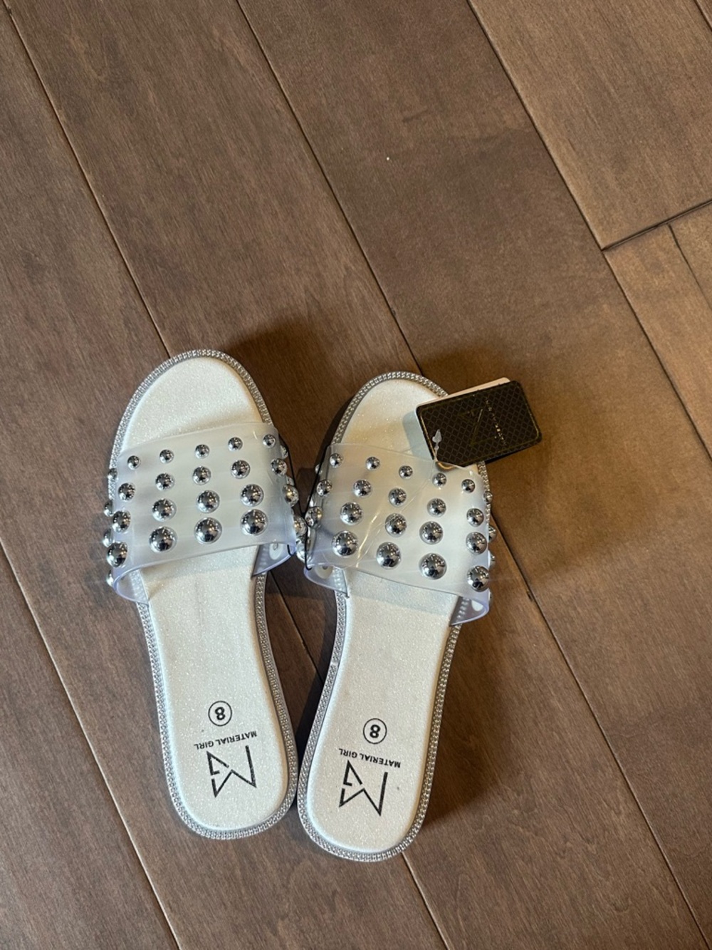 Fashion Nova Studded Slides (size 8)